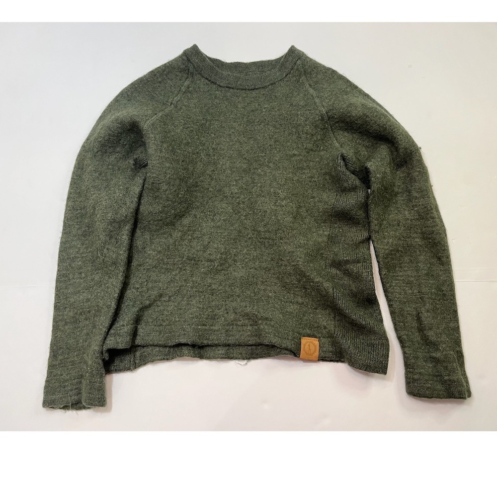Paka Alpaca Wool Crewneck Sweater Mens M Green Handmade Raglan In Peru Cozy